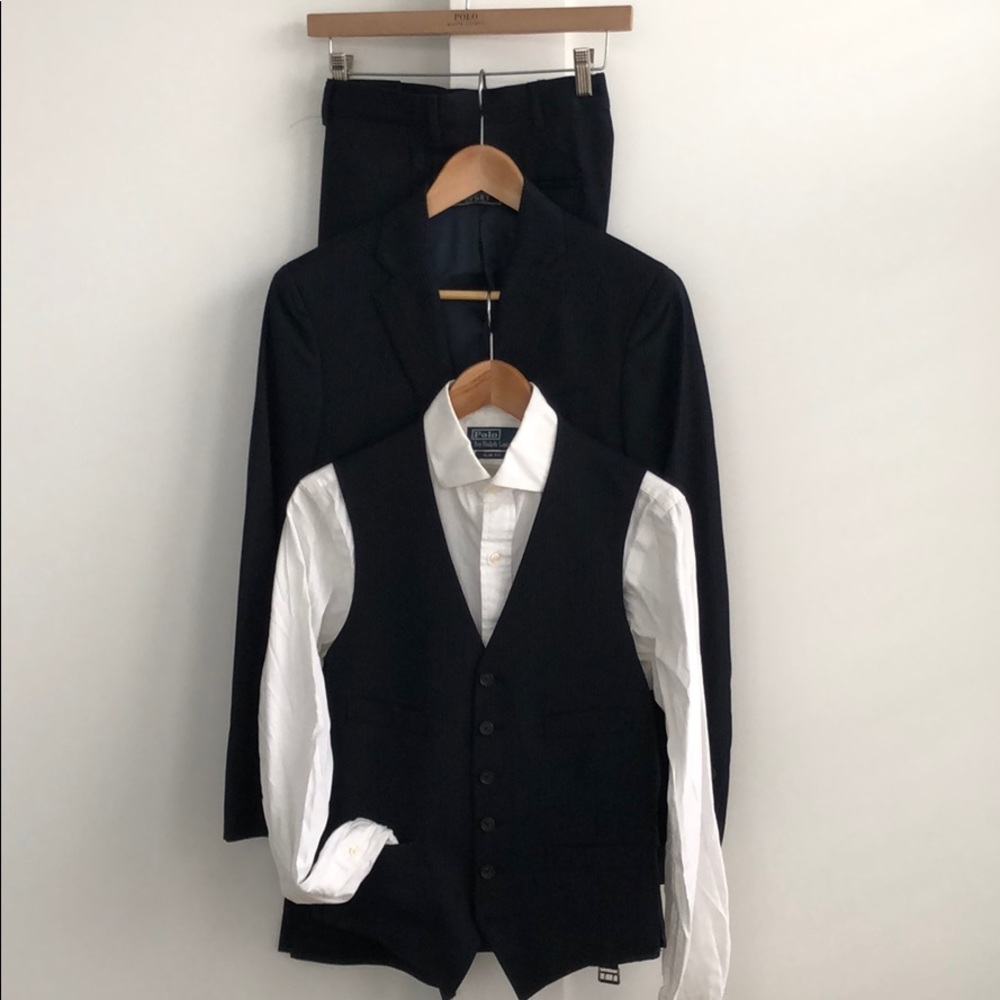 Rugby Ralph Lauren three-piece wool navy suit